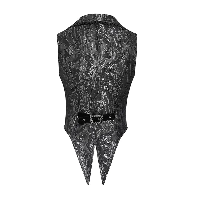 Gothic-Weste für Damen mit gekreuztem Revers, Reißverschluss vorne und Schwalbenschwanz