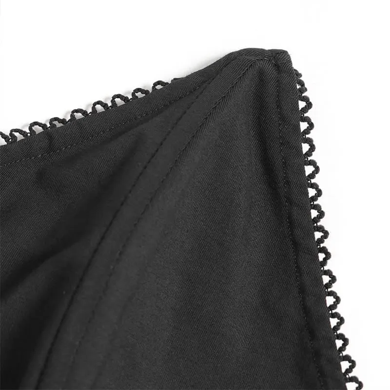 Gothic-Top für Damen mit tiefem V-Ausschnitt, floralem Mesh-Einsatz und Glockenärmeln