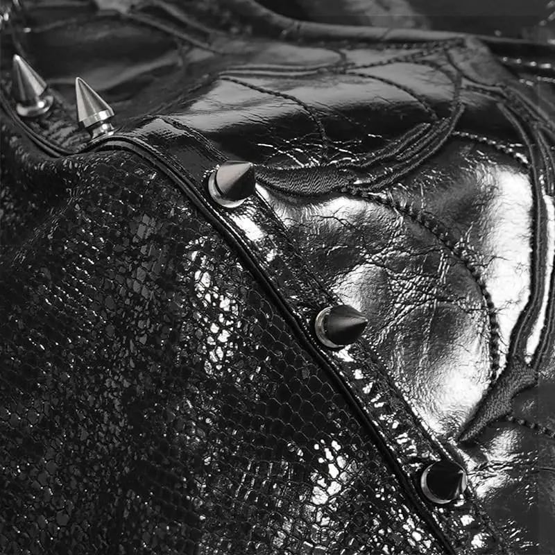Punk-Bustier für Damen mit Nieten und Reißverschluss vorne