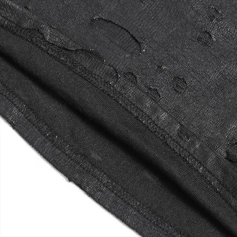 Punk-Langarmshirt für Damen im Used-Look mit Stehkragen