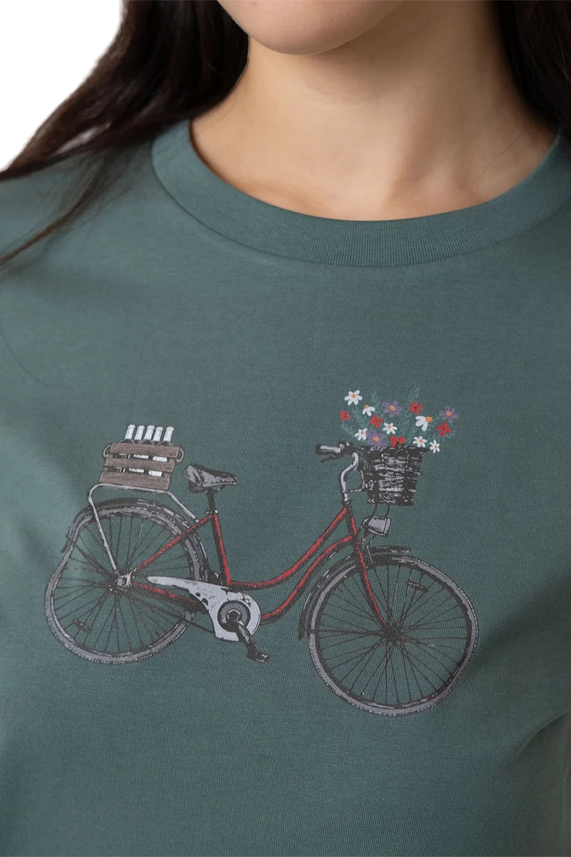 Damen T-Shirt mit Fahrraddruck 'Expresslieferdienst'