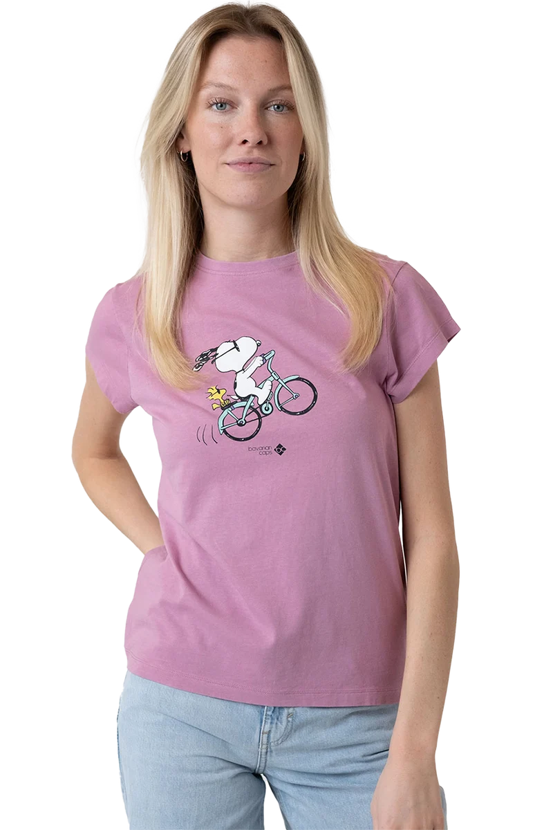 Damen T-Shirt mit Druck 'Peanuts Radln'