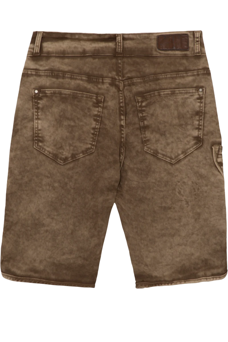 Herren Jeansbermuda 'Lederhosenlook' bestickt