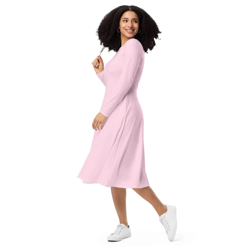 Pink Midi Dress with Pockets: Sweetness and Comfort for Every Day!