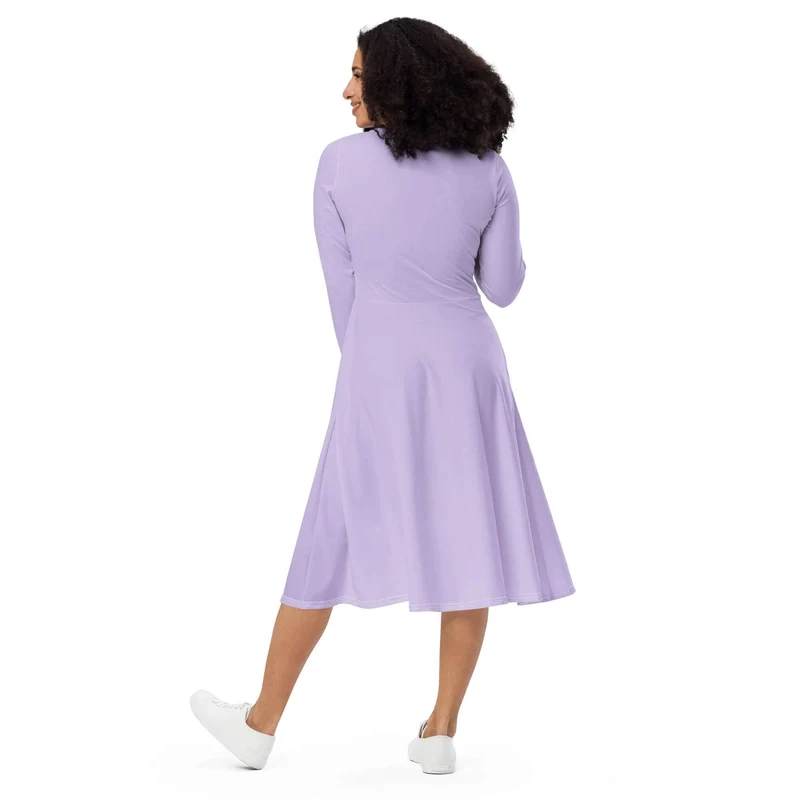Lavender Midi Dress with Pockets: Softness and Modern Effortless Elegance.
