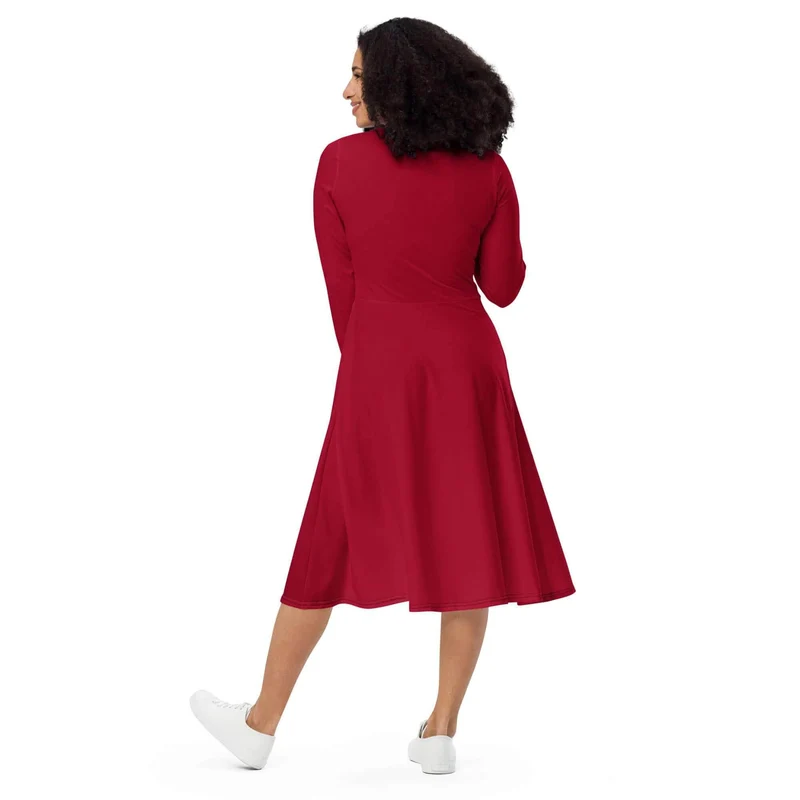 Red Midi Dress with Pockets: Everyday Luxury and Effortless Elegance.