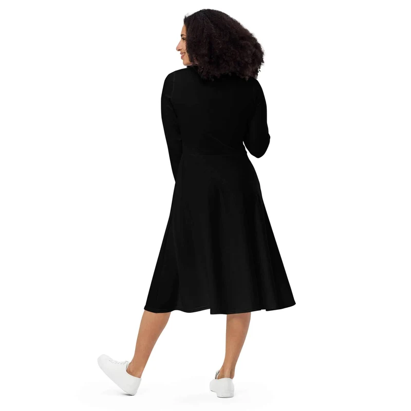 Long-Sleeve Midi Dress – With Pockets! Timeless Elegance and Unparalleled Comfort!