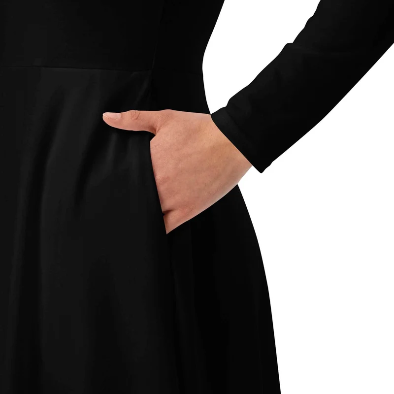 Long-Sleeve Midi Dress – With Pockets! Timeless Elegance and Unparalleled Comfort!