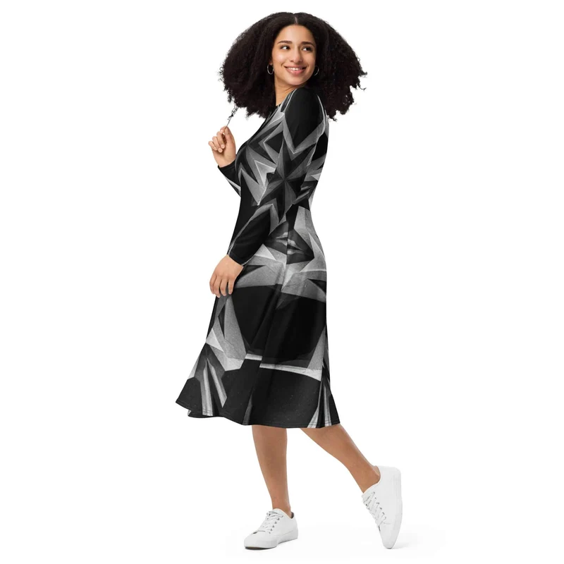 Discover Your New Go-To Dress: The Long-Sleeve Midi Dress – The Perfect Blend of Style, Comfort, and Practicality!