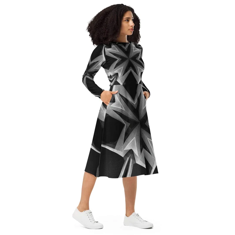 Discover Your New Go-To Dress: The Long-Sleeve Midi Dress – The Perfect Blend of Style, Comfort, and Practicality!