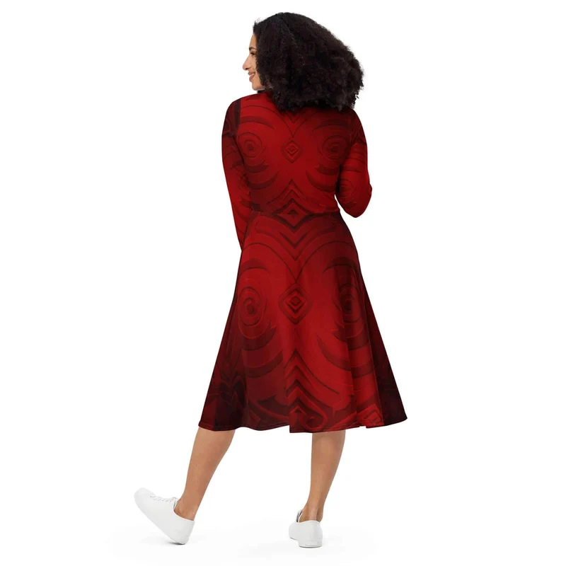 Fiery Style: A Unique Red Midi Dress for Comfort and Impact