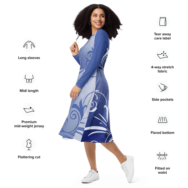 A Blue-Toned Dream: A Versatile Midi Dress That Enchanting
