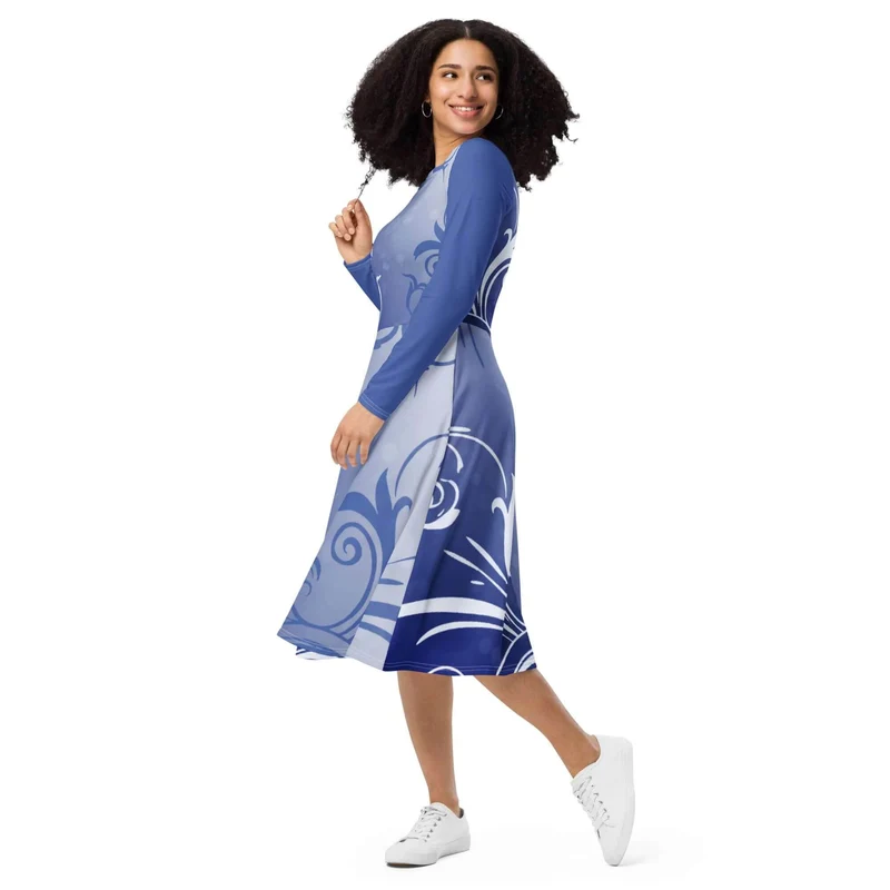 A Blue-Toned Dream: A Versatile Midi Dress That Enchanting