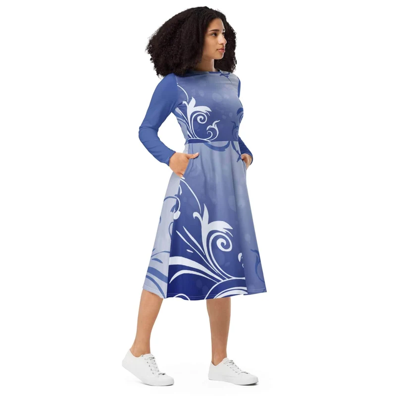 A Blue-Toned Dream: A Versatile Midi Dress That Enchanting