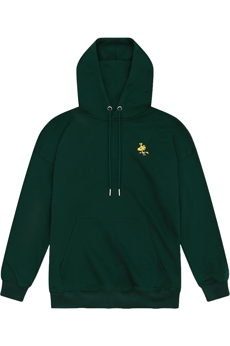 Unisex Hoodie mit Peanuts Stickerei und Druck 'Ned mit mir'