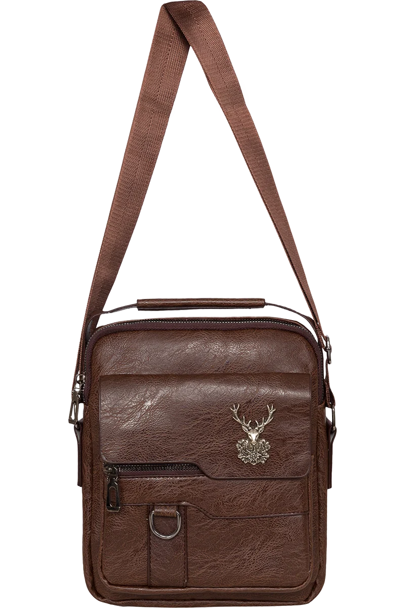 Unisex Crossbody Tasche mit Hirschkopf Emblem