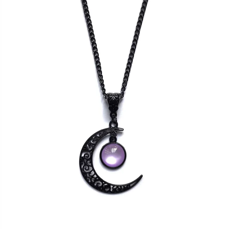 Gothic Perlen Mond Halskette für Damen
