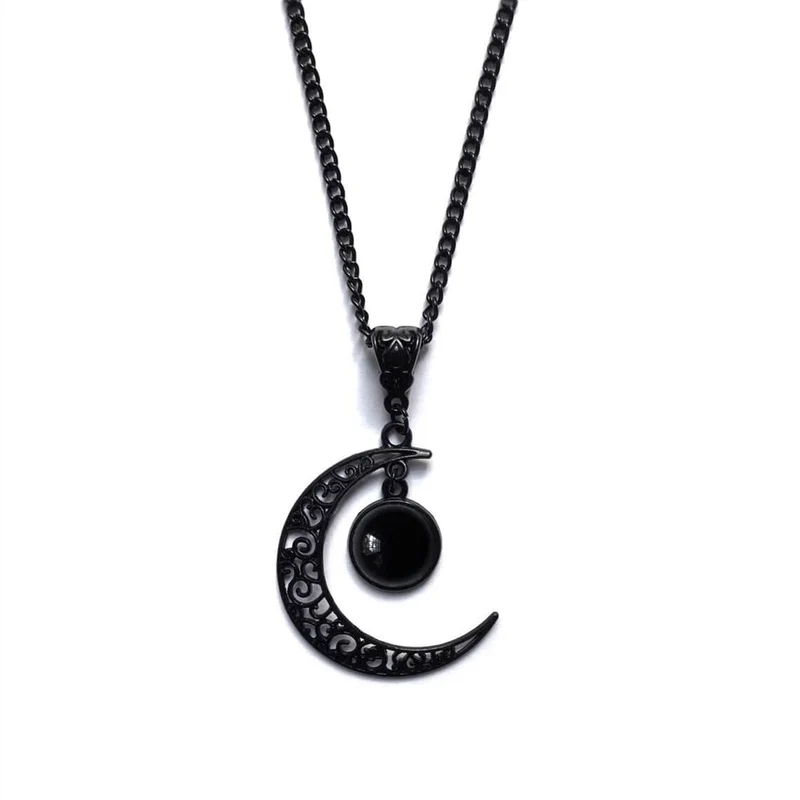 Gothic Perlen Mond Halskette für Damen