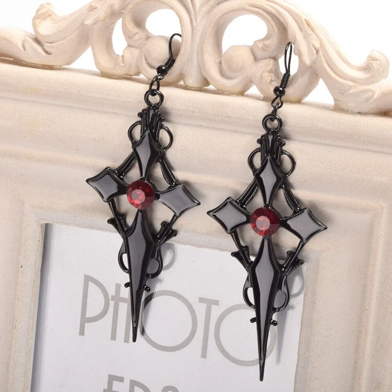 Gothic-Halsband mit Diamantkreuz für Damen