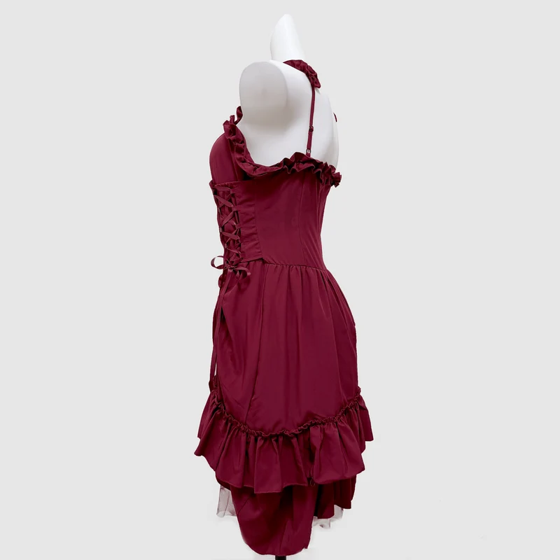 Gothic-Ballkleid mit Rüschen und mehreren Lagen für Damen