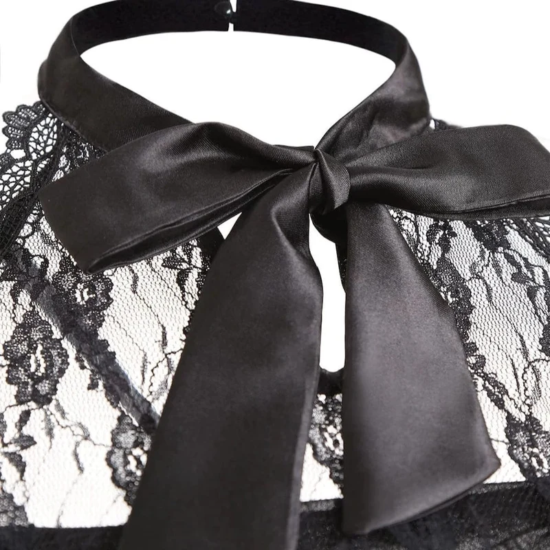 Gothic-Partykleid mit Spitzenbesatz für Damen