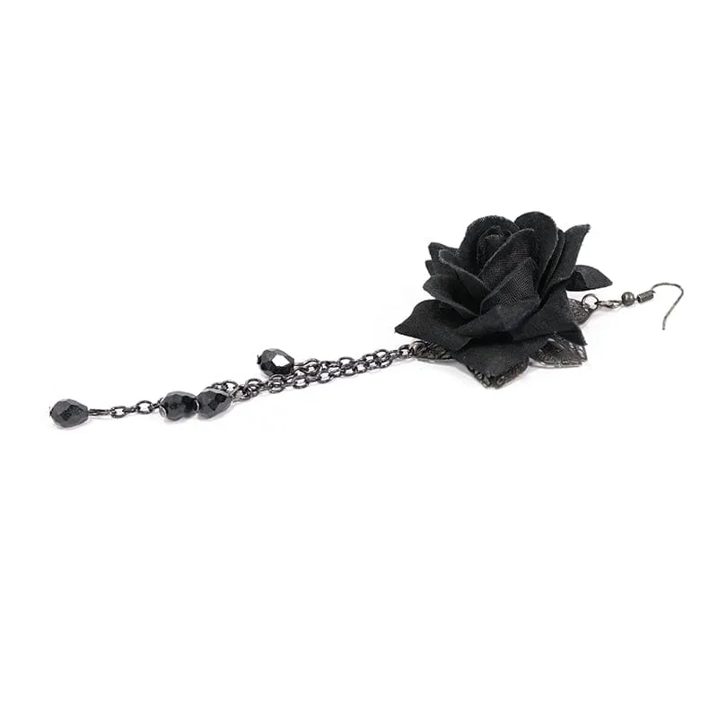 Gothic Schwarze Rosenohrringe für Damen