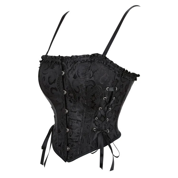 Gothic-Rüschen-Überbrustkorsett für Damen mit Schnürung