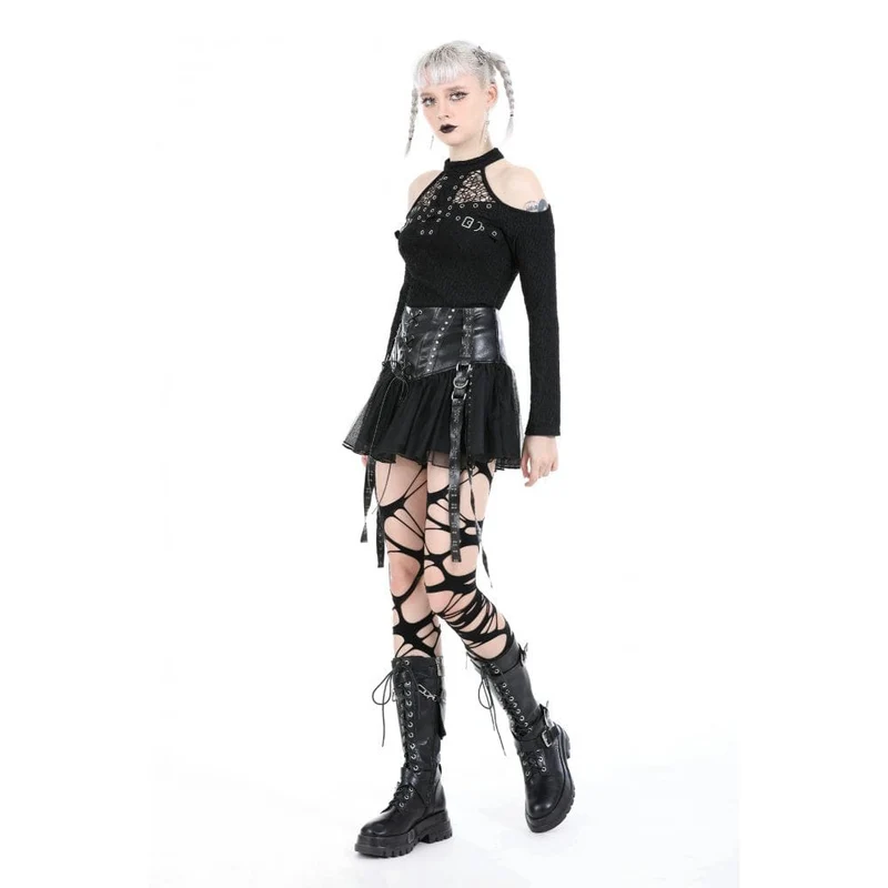 Punk-Rock aus Kunstleder mit Nieten für Damen