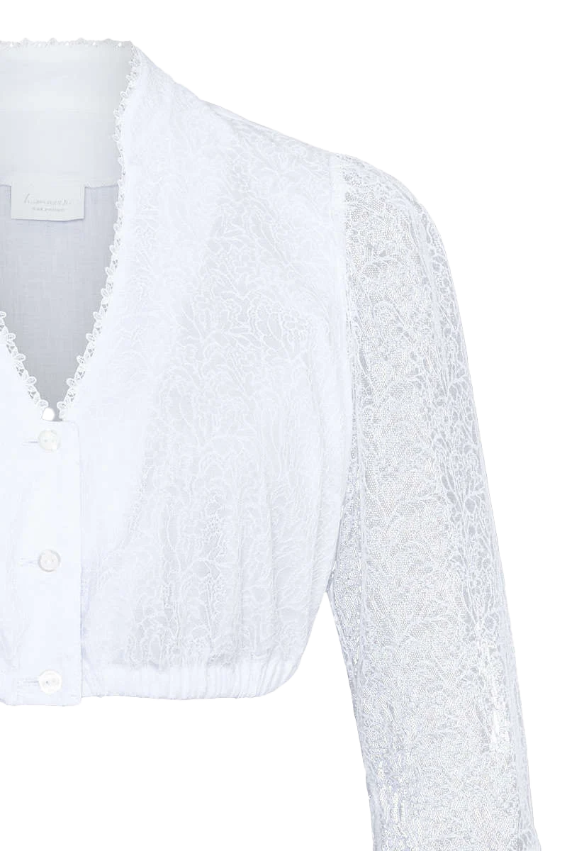 Dirndl-Bluse hochgeschlossen mit Spitzenärmel