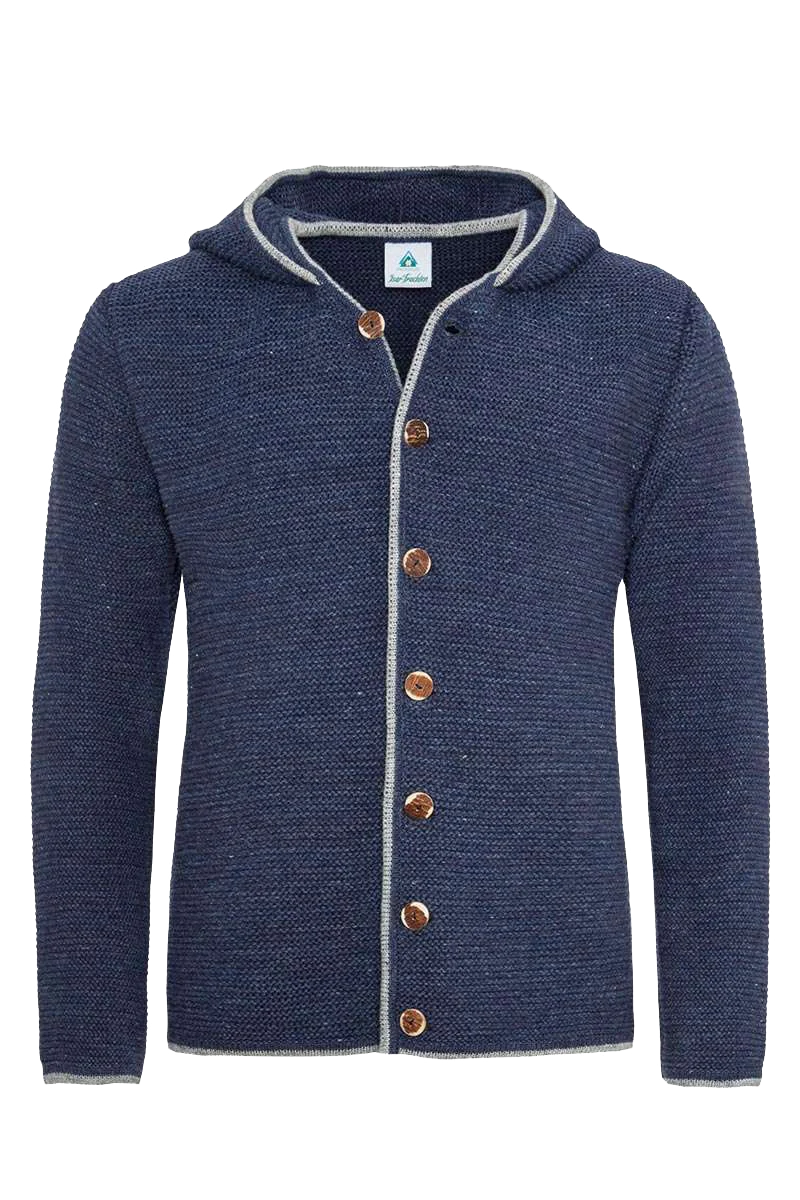 Herren Trachtenstrickjacke mit Kapuze