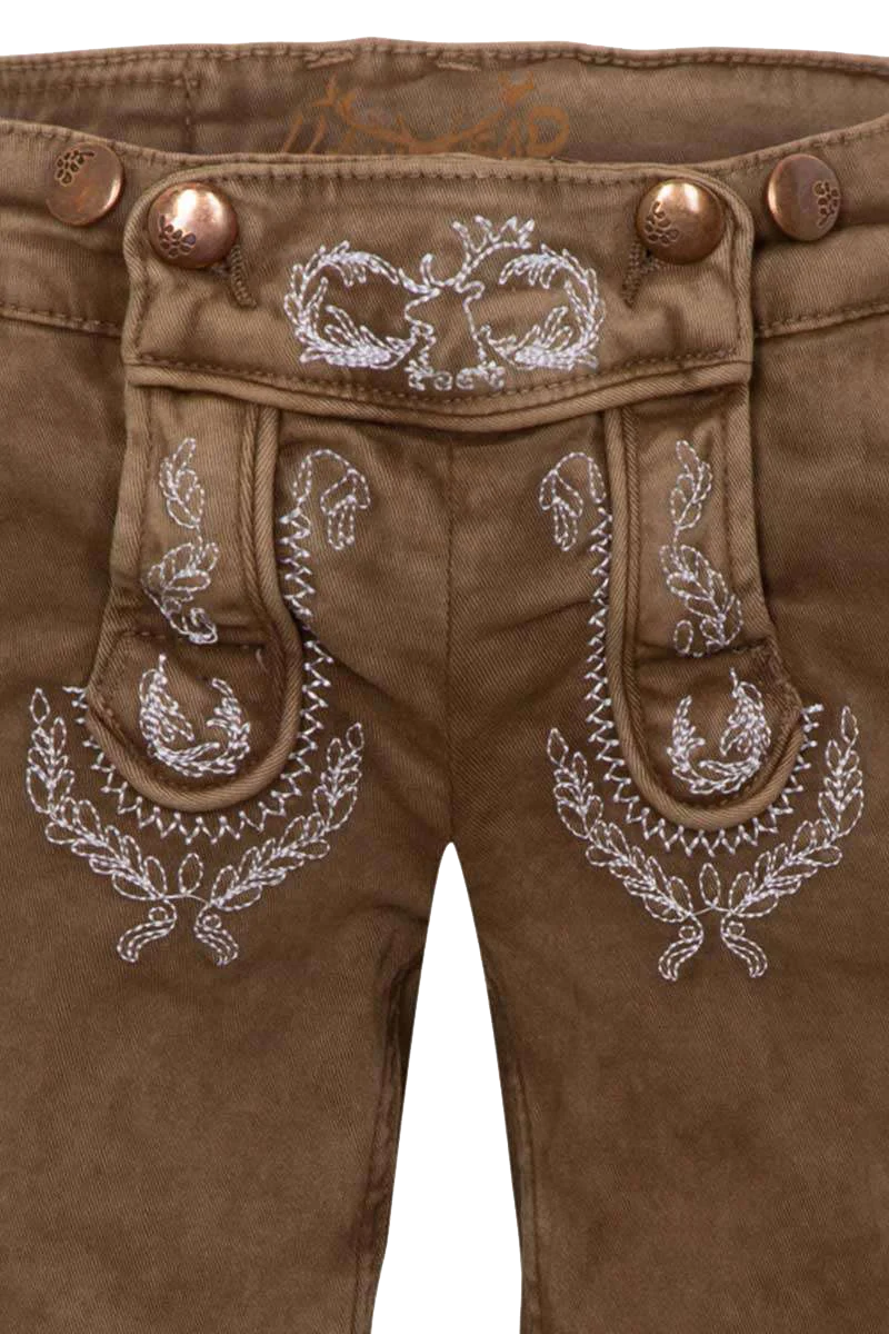 Kinder Jeansshort in Lederhosenoptik