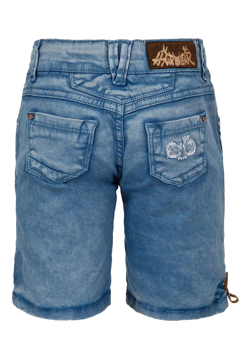 Kinder Jeansshort in Lederhosenoptik