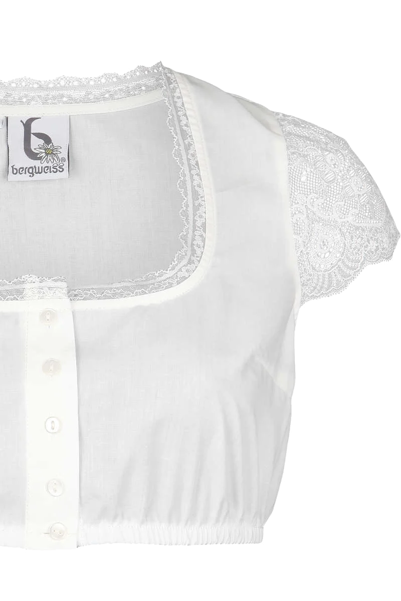 Dirndl Bluse mit Flügelärmel aus Spitze