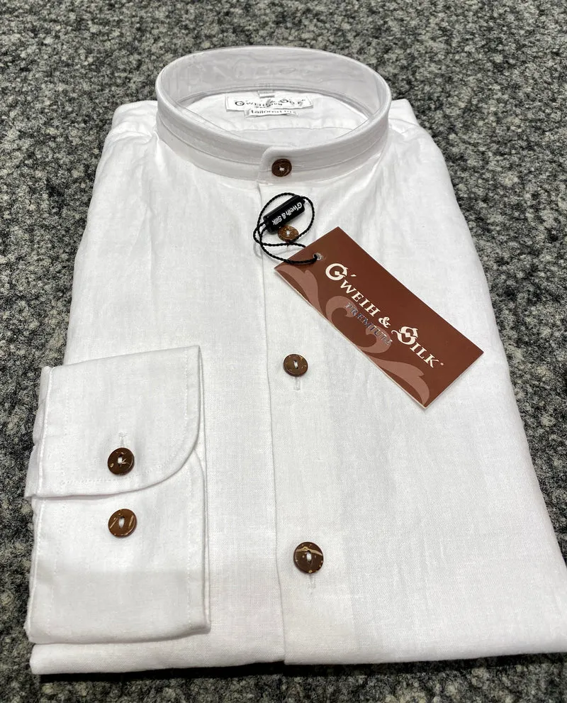 Trachtenhemd Langarm G´Weih & Silk Alpsee weiß