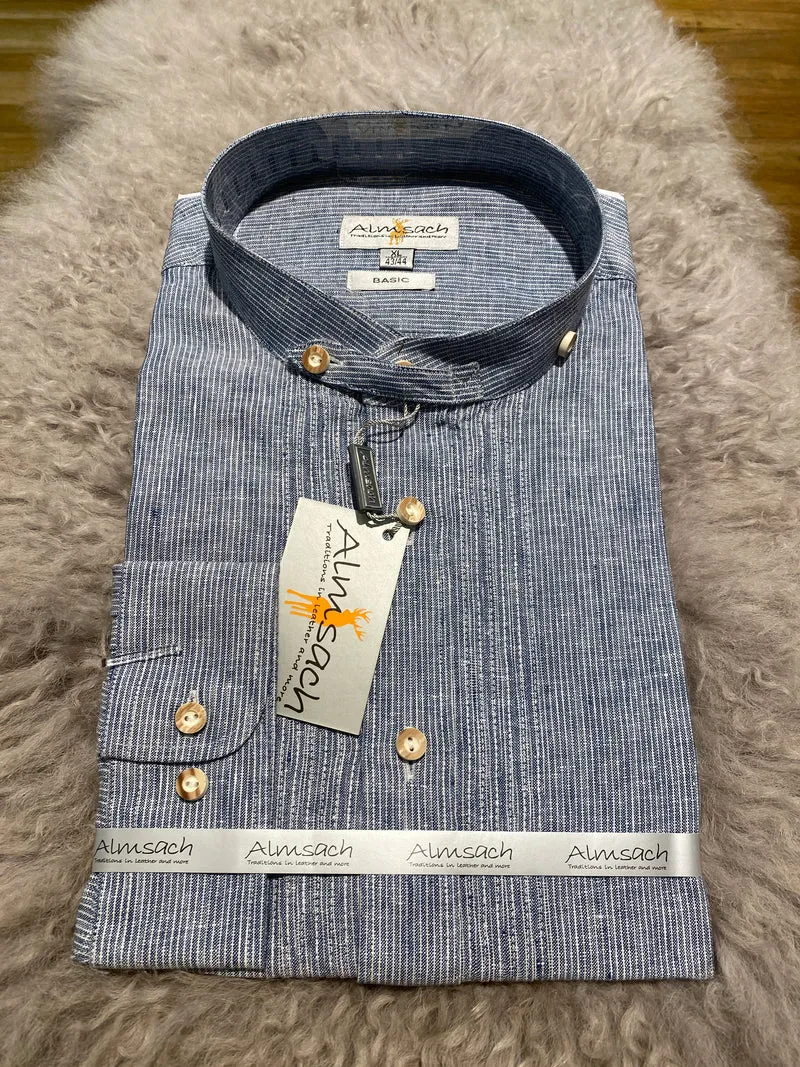 Trachtenhemd Langarm Almsach Basic Navy