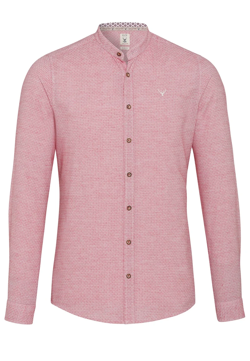 PURE Trachtenhemd Slim Fit langarm rot
