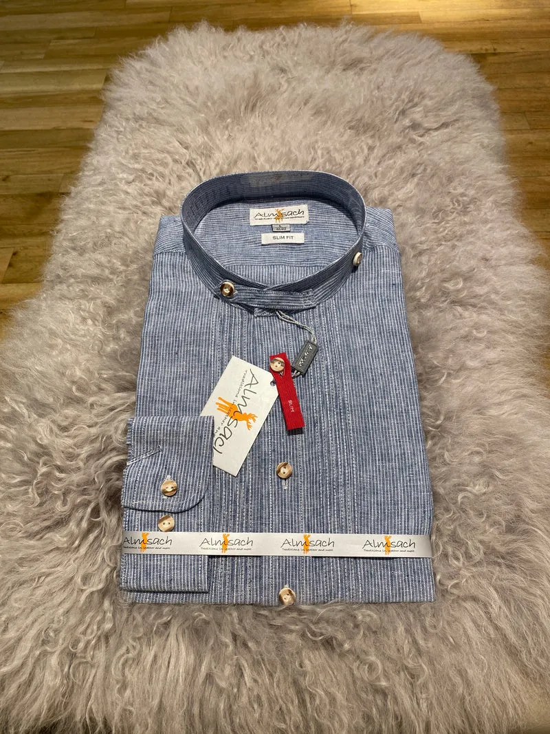 Trachtenhemd Langarm Slim Fit Navy