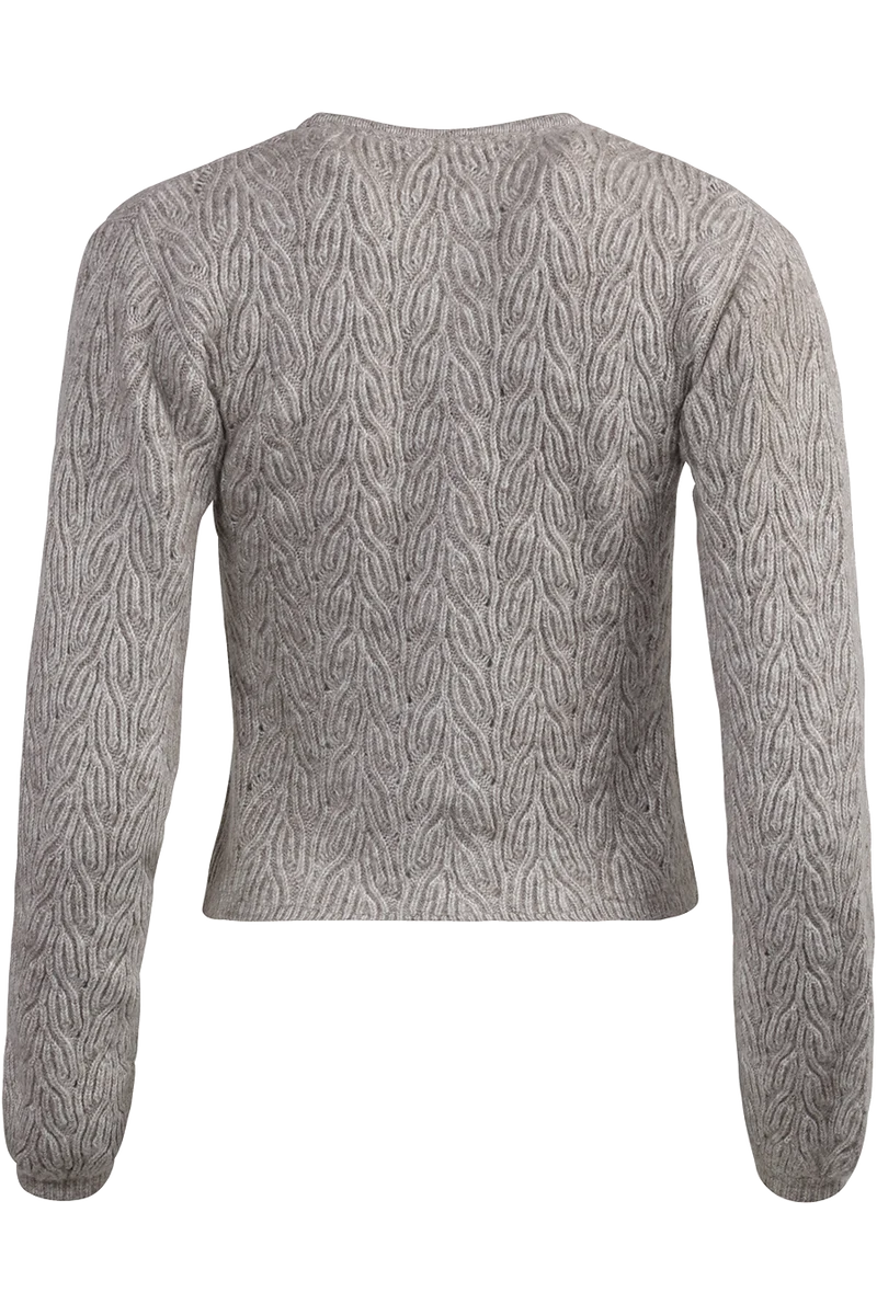 Damen Dirndljacke mit erhabenem Strickmuster - beige melange