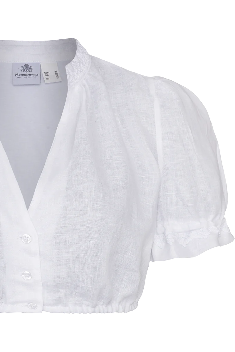 Leinen-Dirndlbluse mit Stretch-Rücken