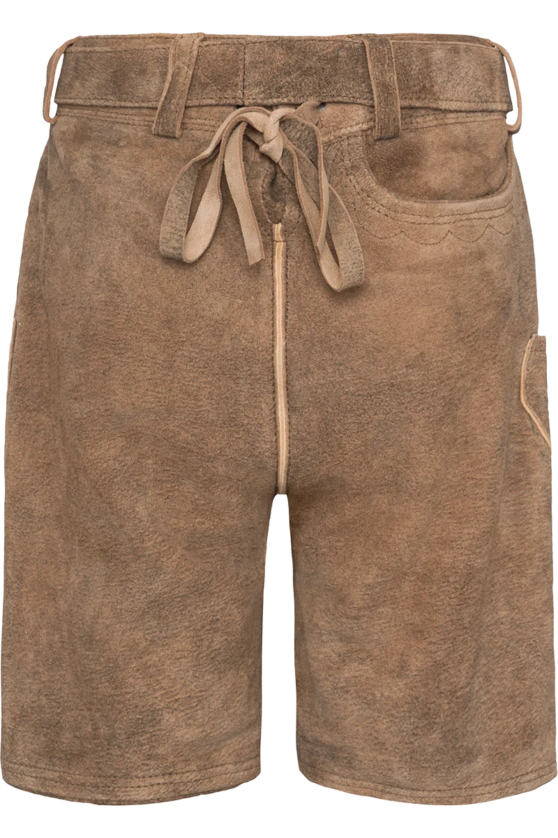 Kinder Lederhose kurz bestickt mit Gürtel