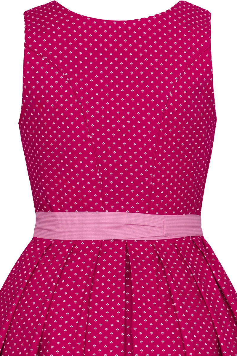 Baumwolldirndl lang mit eckigem Ausschnitt - beere