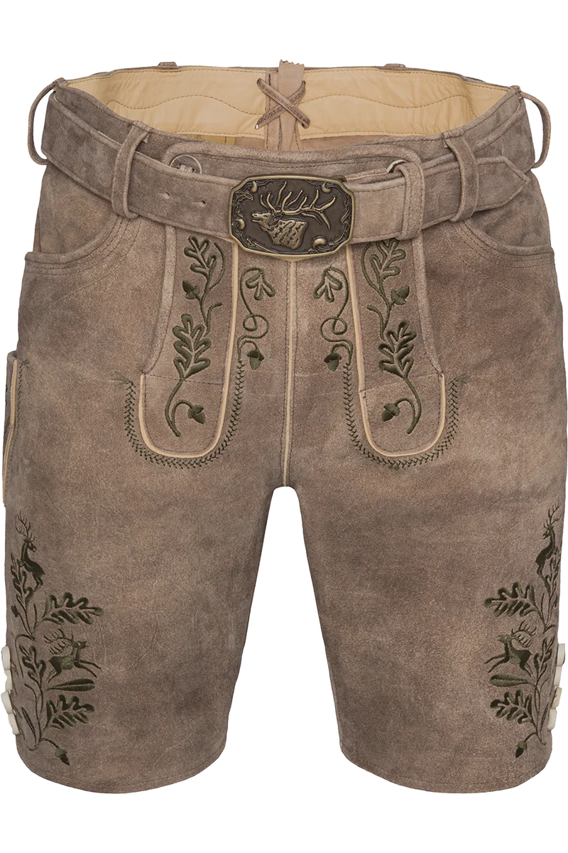 Herren Lederhose kurz mit Gürtel