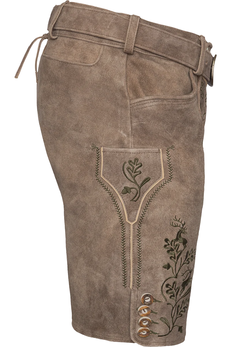 Herren Lederhose kurz mit Gürtel