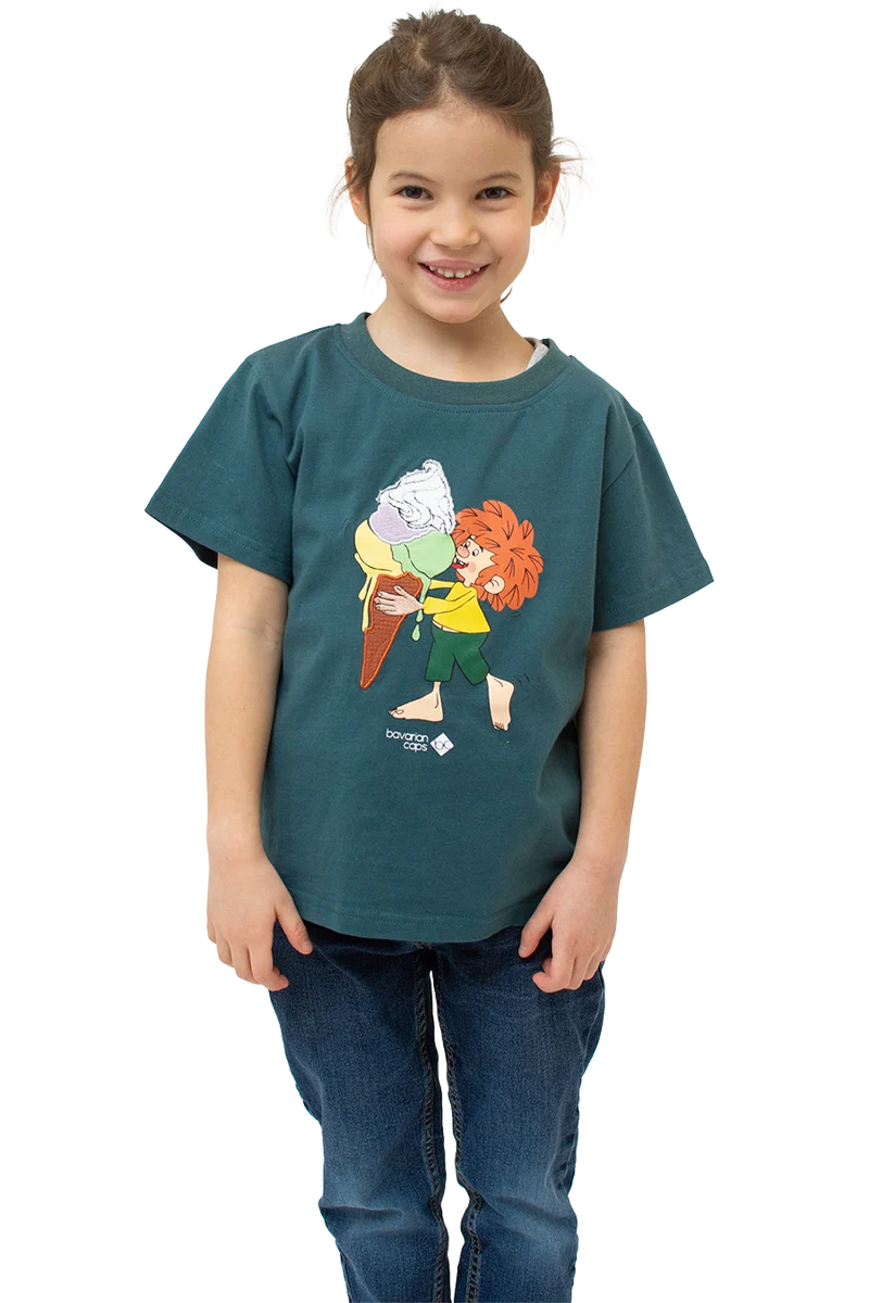 Kinder T-Shirt mit 3D-Applikation Pumuckl und Eiscreme