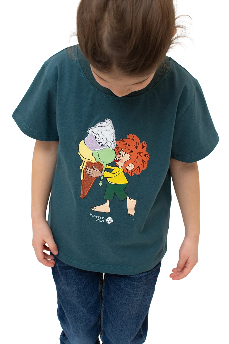 Kinder T-Shirt mit 3D-Applikation Pumuckl und Eiscreme