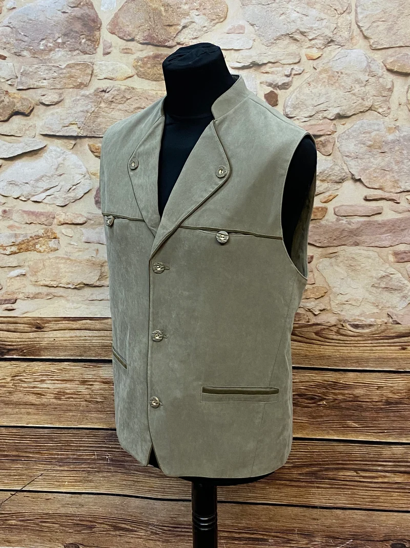 Vintage Trachtenweste Herren Gr. M / 48 Beige