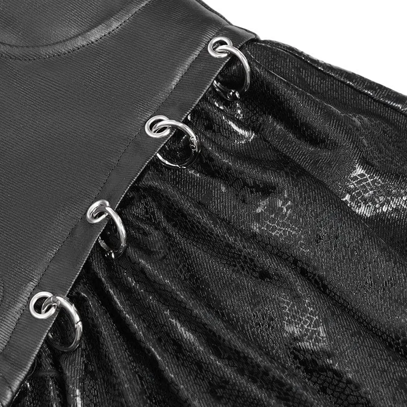 Unregelmäßiger Punk-Kurzrock mit hoher Taille für Damen