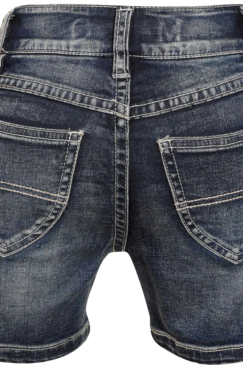 Kinder Jeansshort im Lederhosenlook