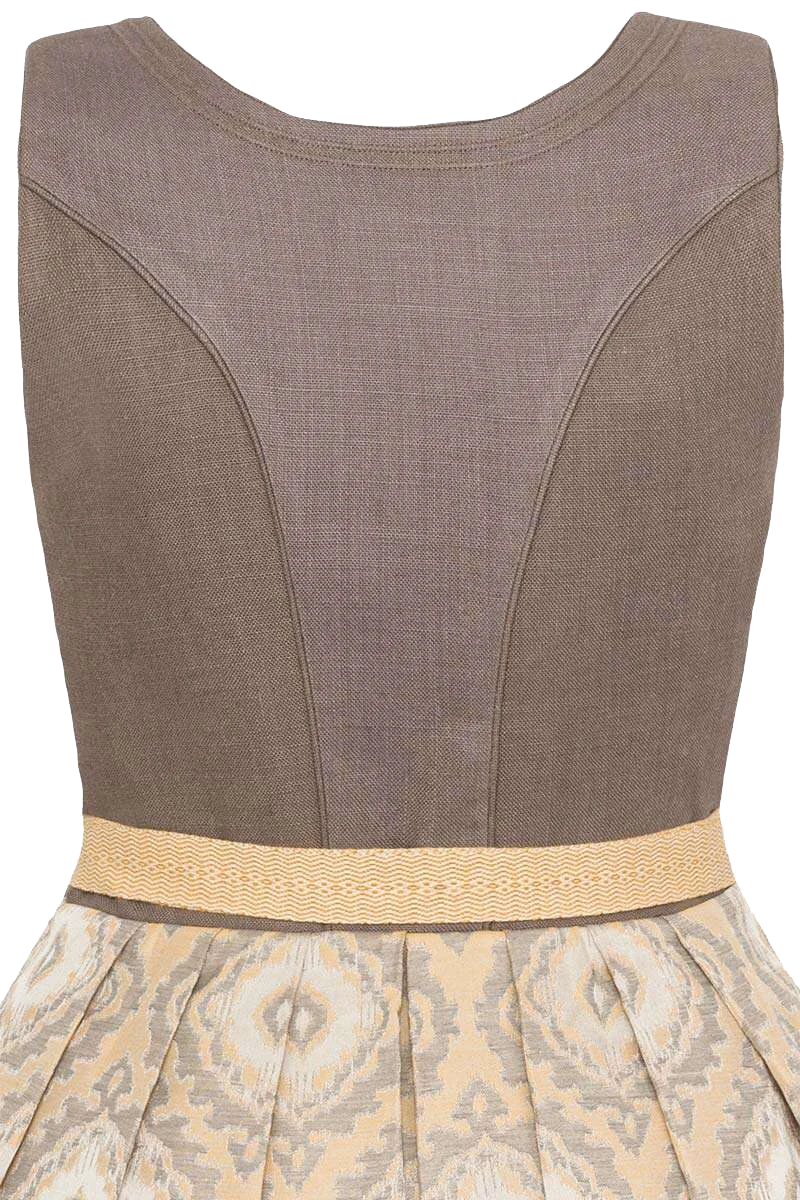 Midi-Dirndl mit Leinenoberteil