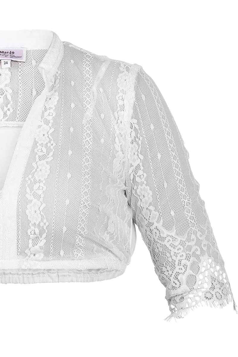 Dirndl-Bluse mit Stehkragen aus Spitze transparent